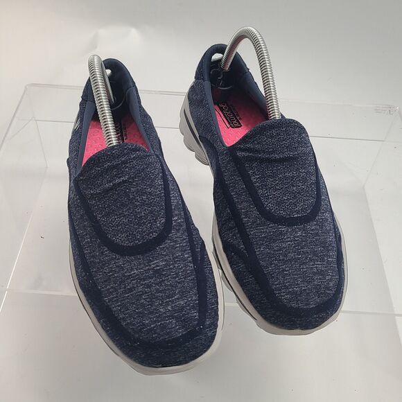 Skechers Go Walk Womens 9 Med Slip On Sneakers Shoes 13947 Navy Blue Walking - Picture 1 of 8